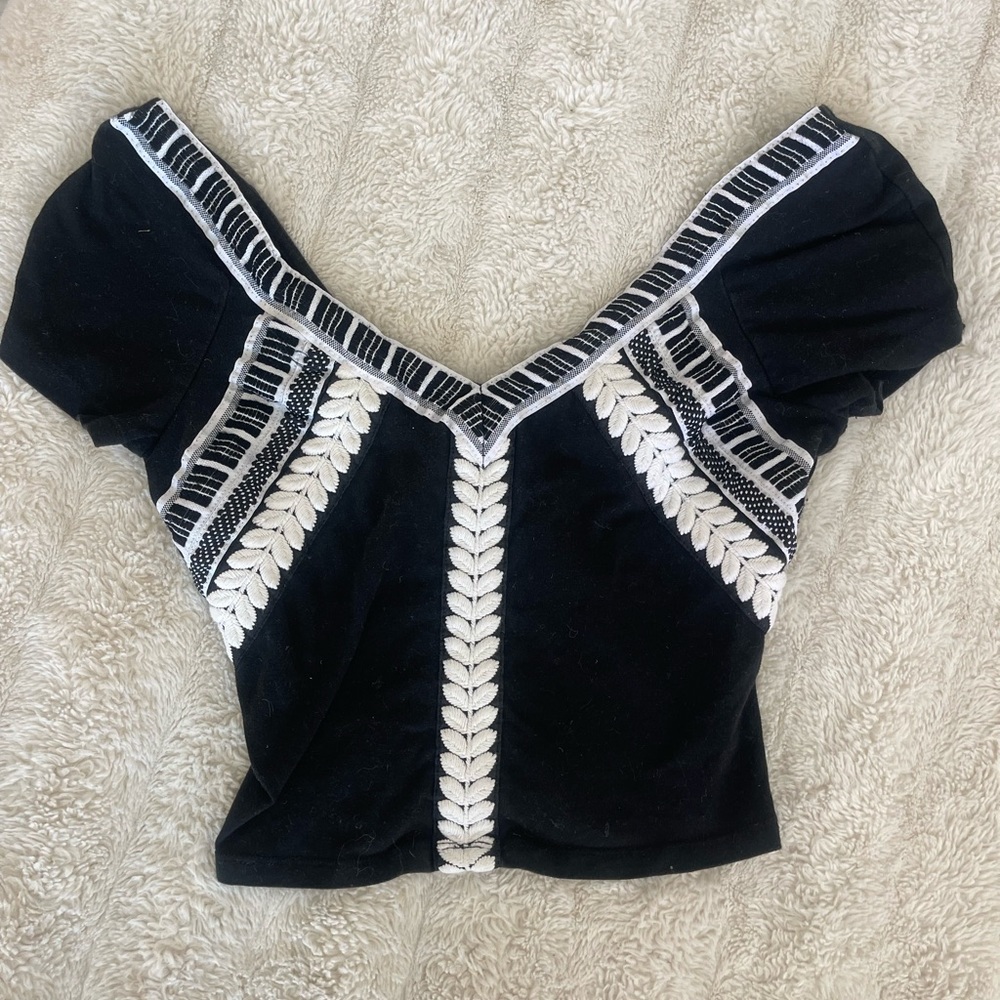 Embroidered crop top